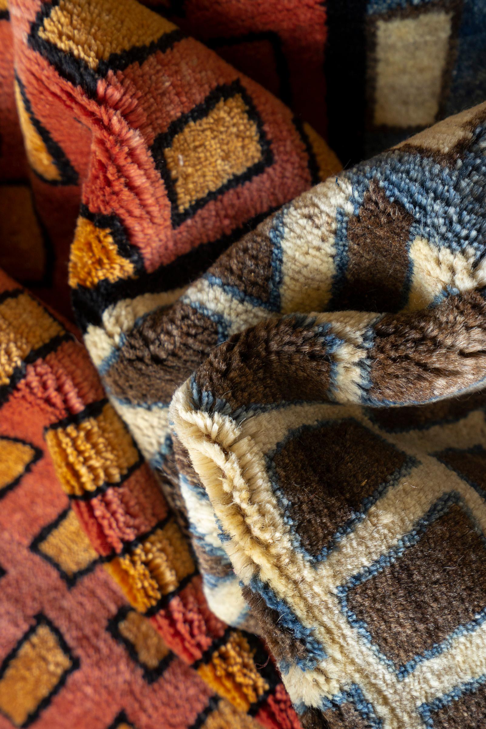 Qashqai Fine Abstract Persian Gabbeh Rug, c. 1980s