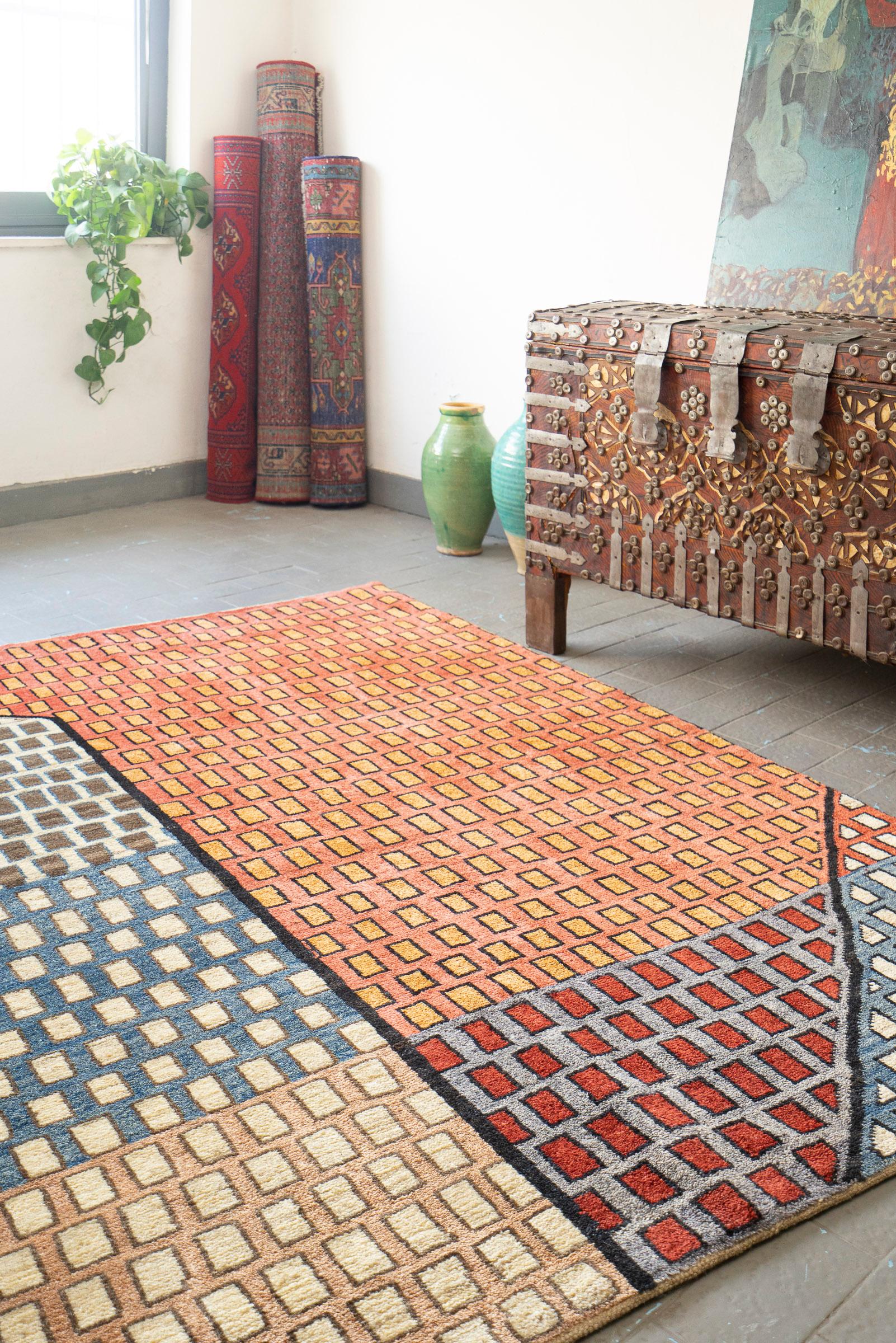 Qashqai Fine Abstract Persian Gabbeh Rug, c. 1980s