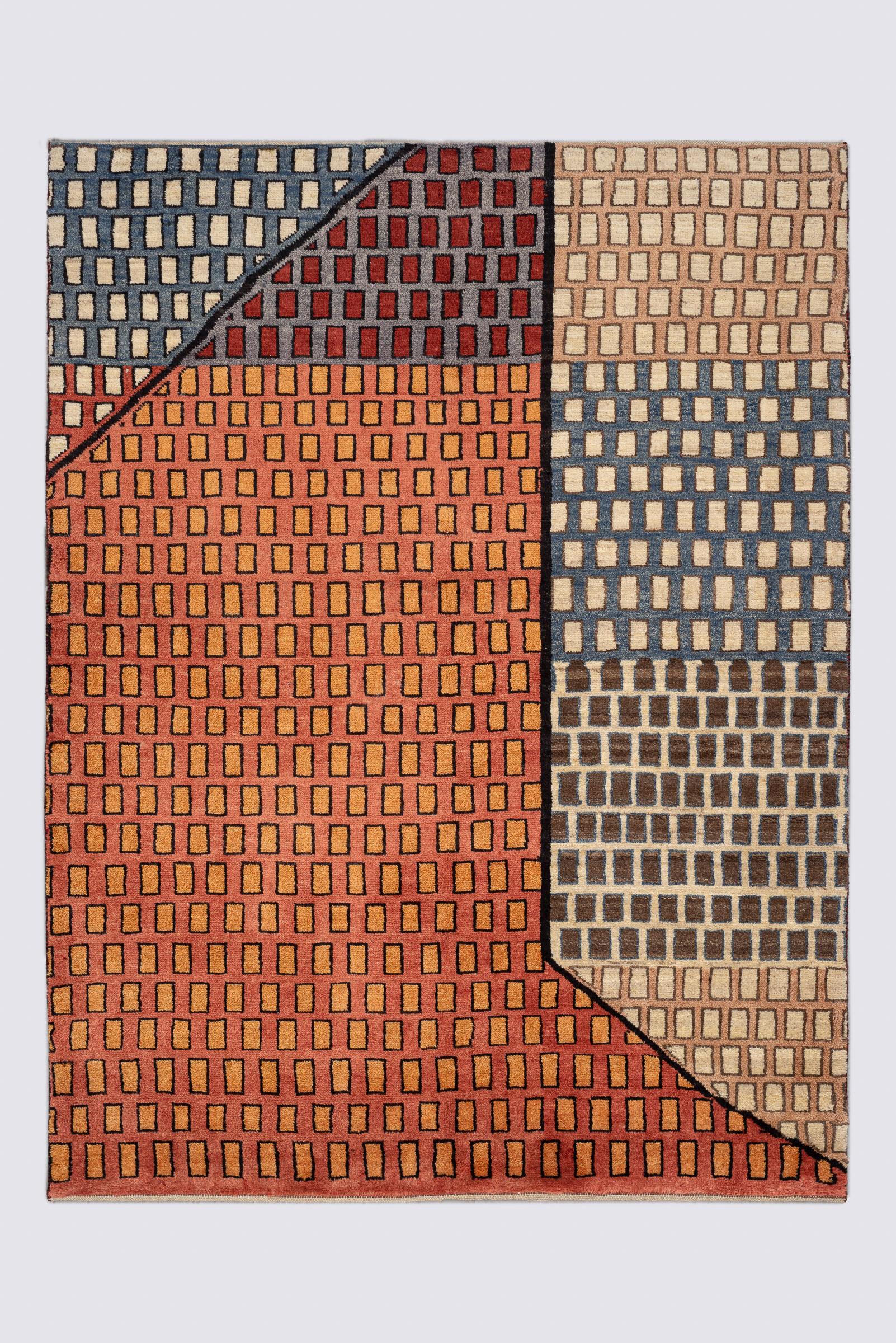 Qashqai Fine Abstract Persian Gabbeh Rug, c. 1980s, 150x200cm