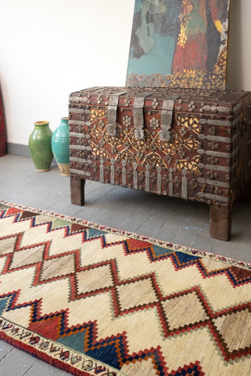 Qashqai Shekarlu Persian Gabbeh Runner, c. 1970s