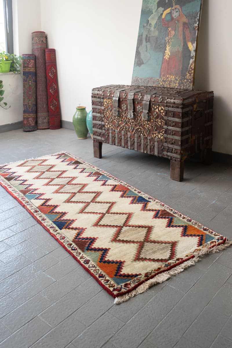 Qashqai Shekarlu Persian Gabbeh Runner, c. 1970s