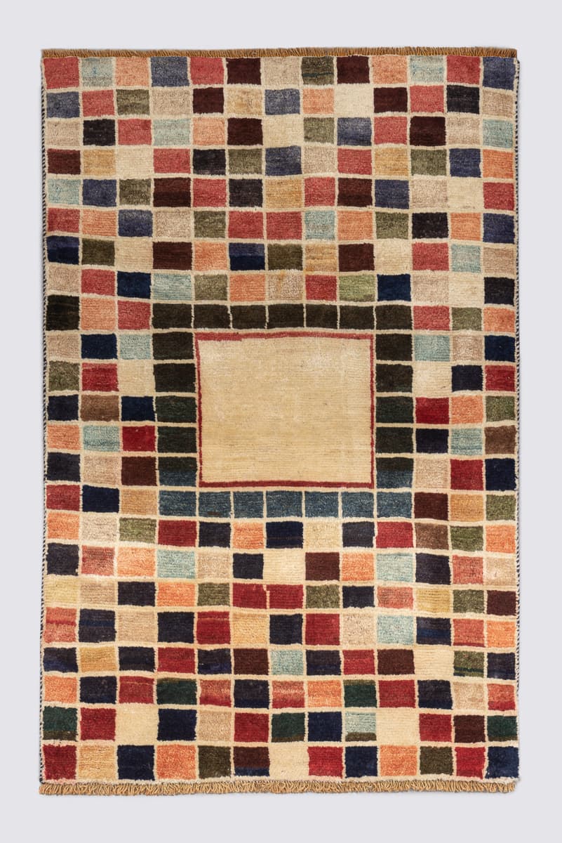 Vintage Colours Checkered Qashqai Gabbeh
