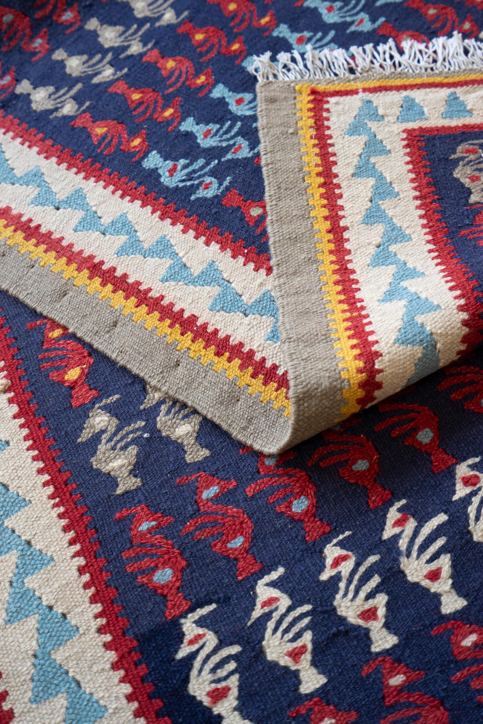 Ardabil Peacock Persian Kilim Runner