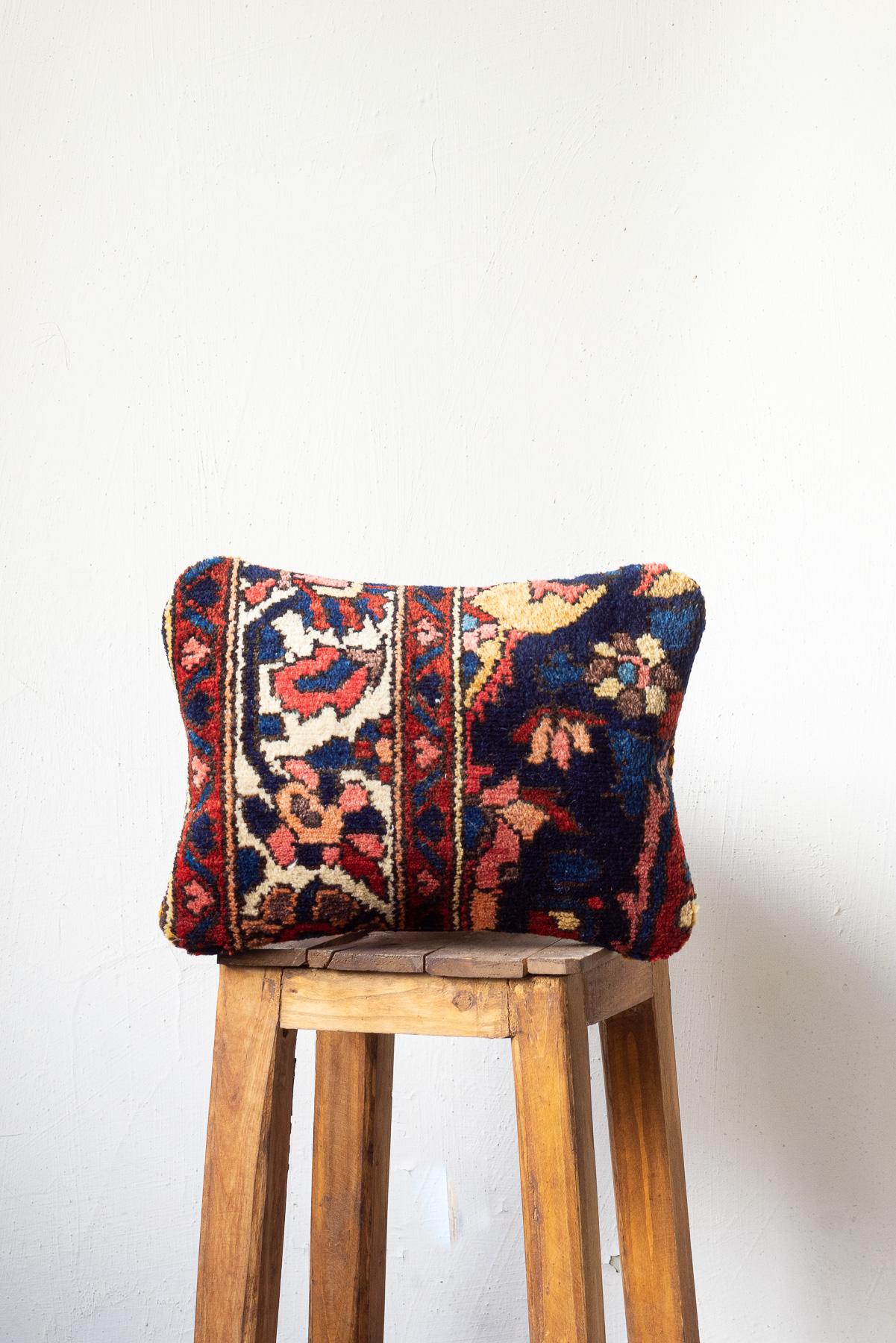 CUS232 3 Vintage Bakhtiari Carpet Cushion