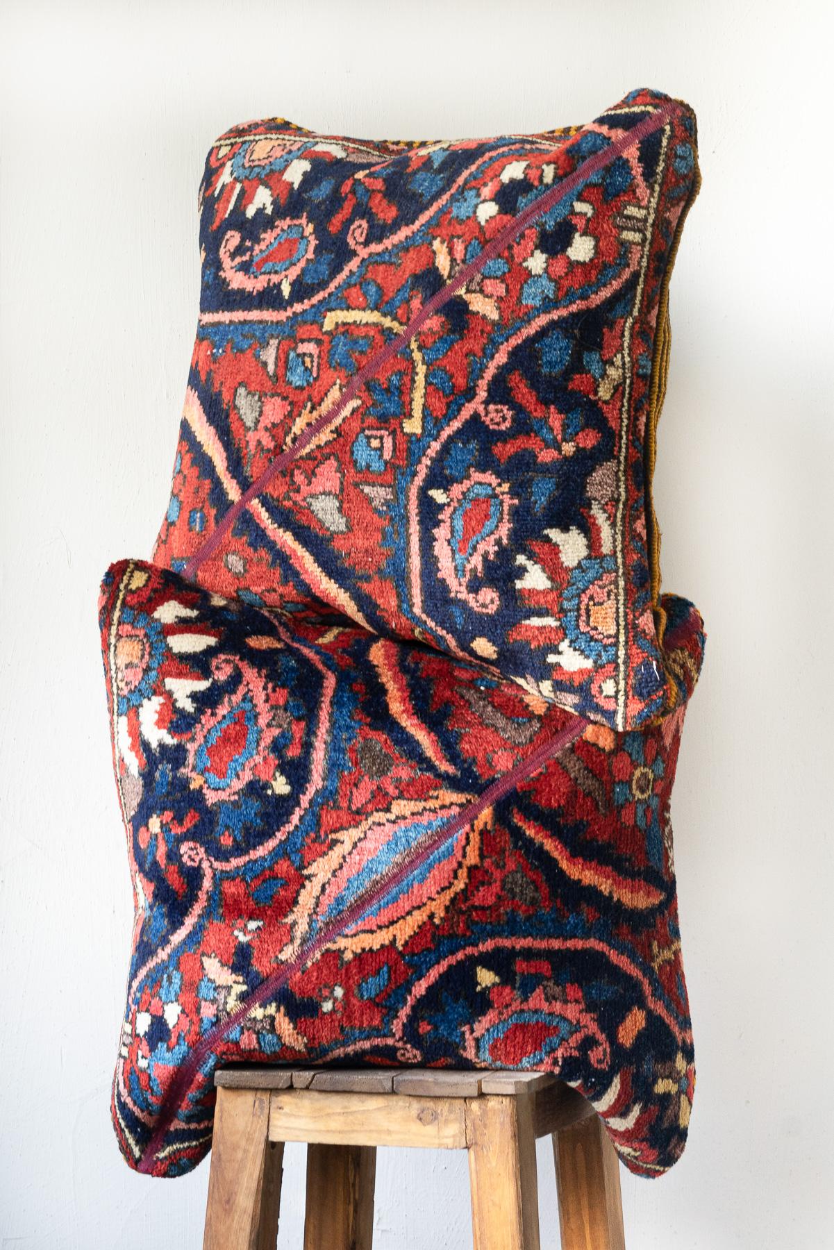 Vintage Bakhtiari Carpet Cushion