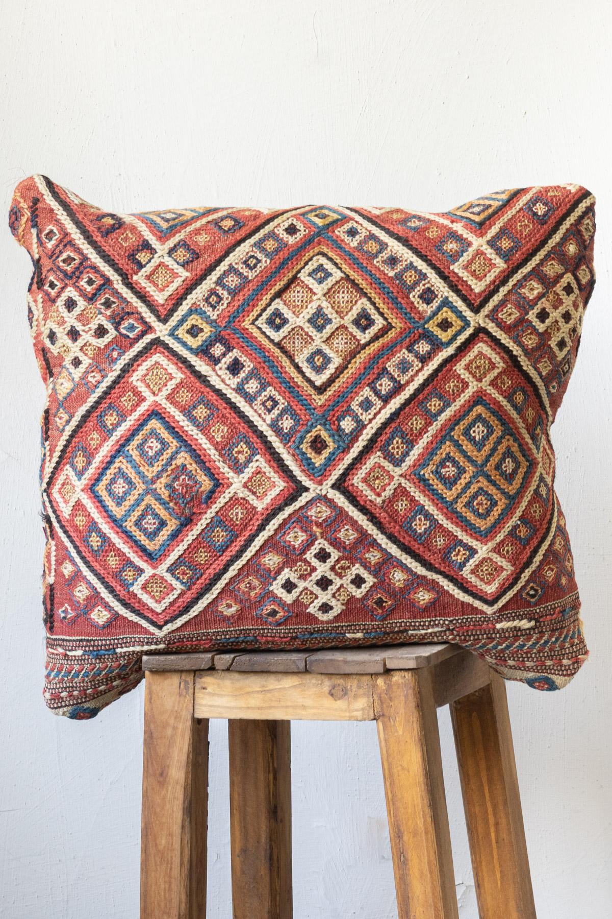 CUS234 1 Antique Shahsavan Persian Soumak Cushion Re