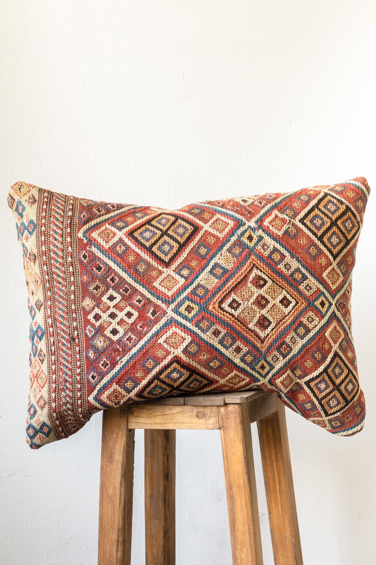 CUS234 2 Antique Shahsavan Persian Soumak Cushion Re 2