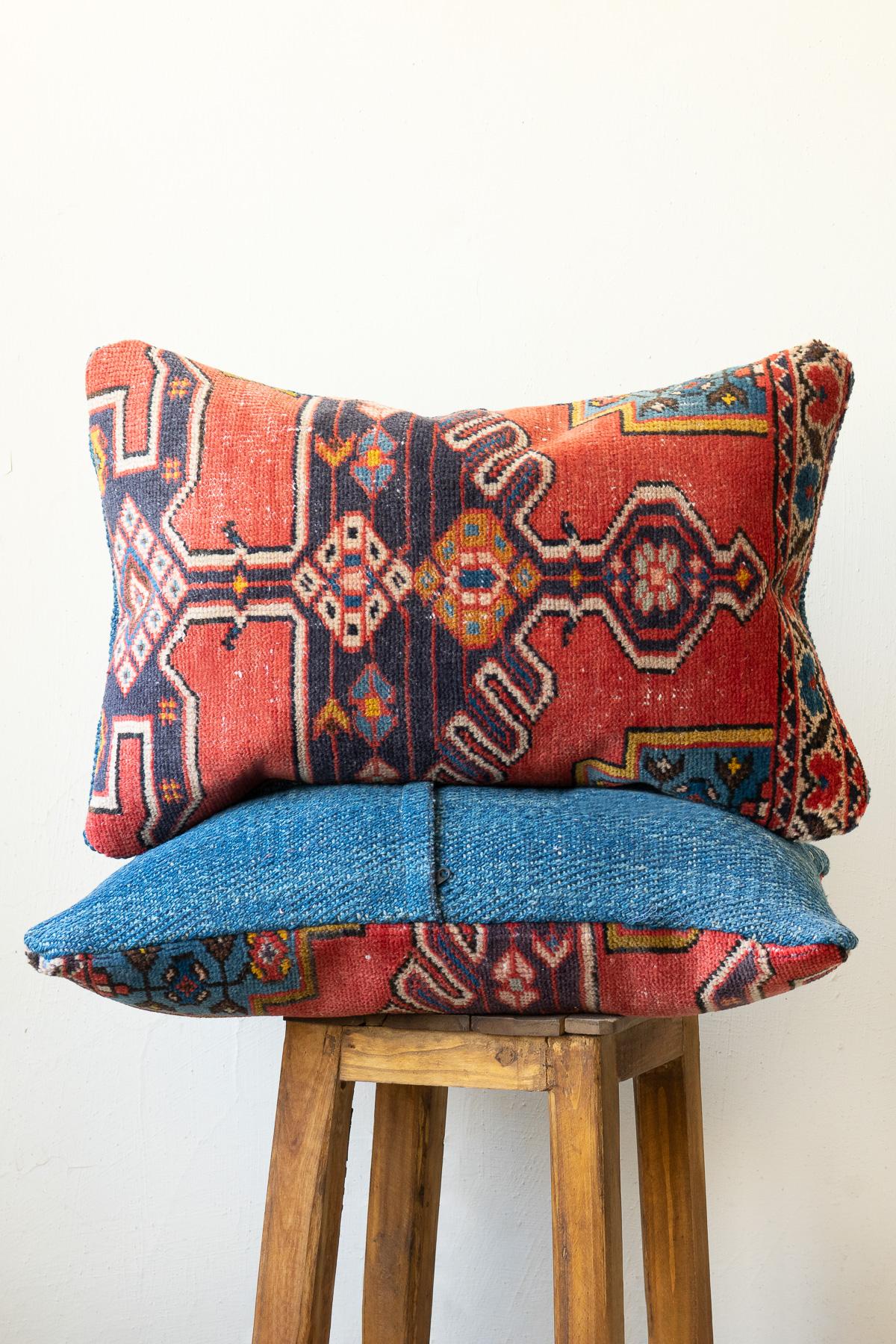 Antique Mazlaghan Carpet Cushion