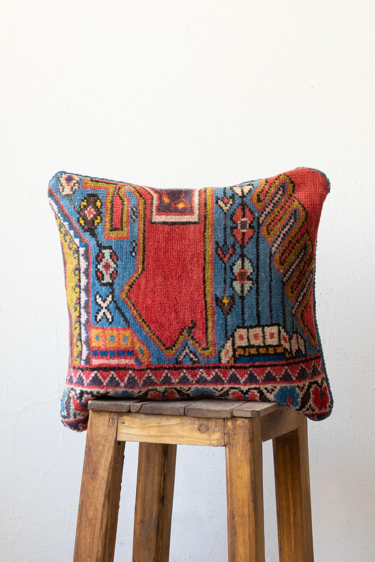 Antique Mazlaghan Carpet Cushion