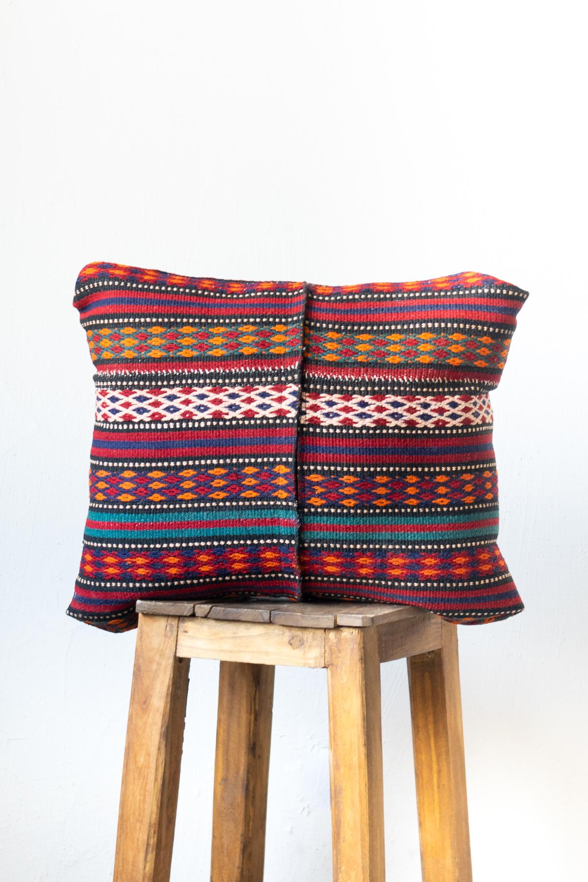 CUS269 Red Stripes Jajim Kilim Cushions 3