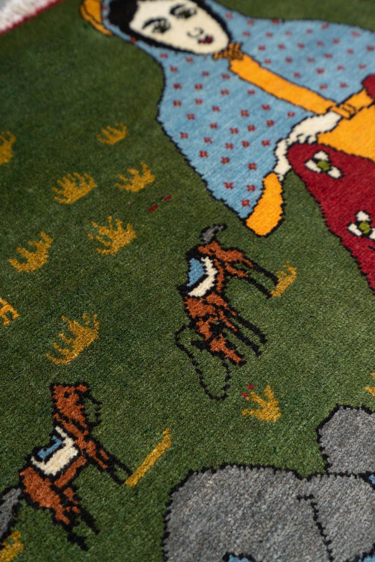 RCA365 Vintage Qashqai Romance Pictorial Carpet 4
