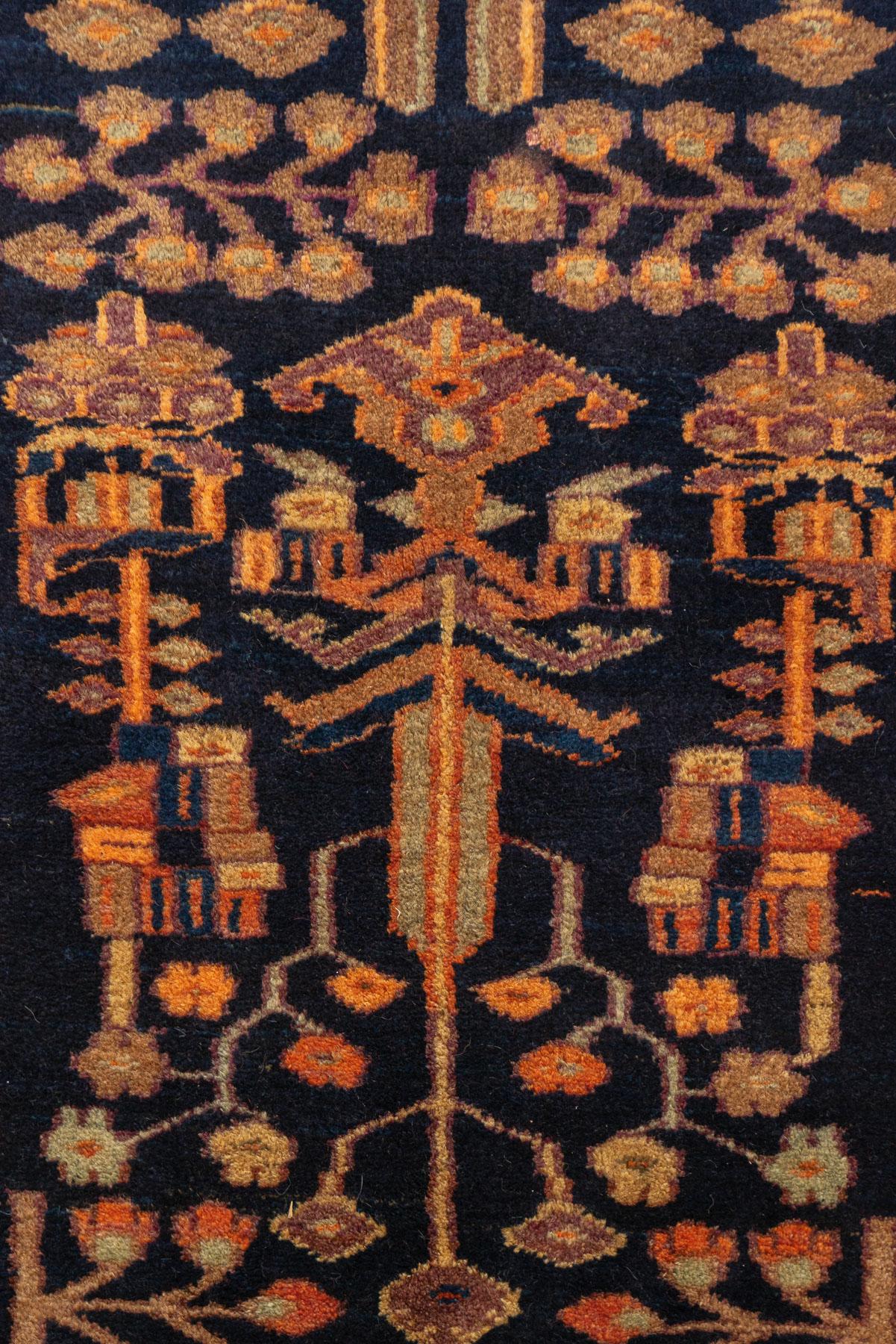 Antique Taleghan double Tree of Life Carpet
