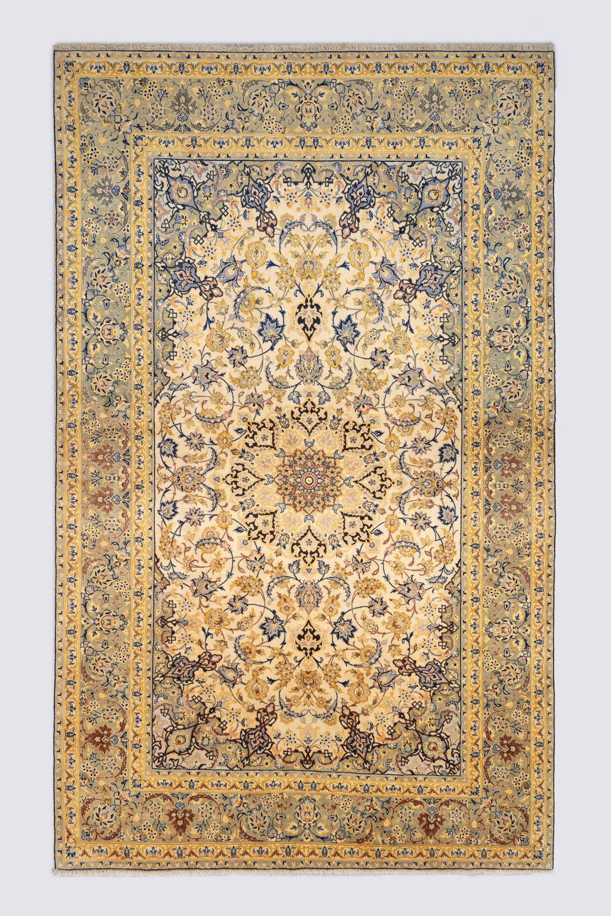 Isfahan Silk Warp Persian Rug, Mid 20th Century, 325x198cm