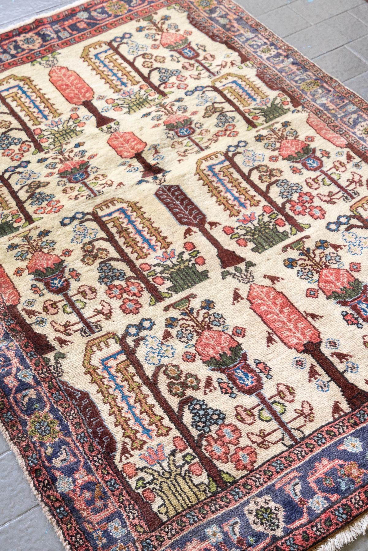 RCA472 Semi Antique Koliai Derakhti White Carpet 5