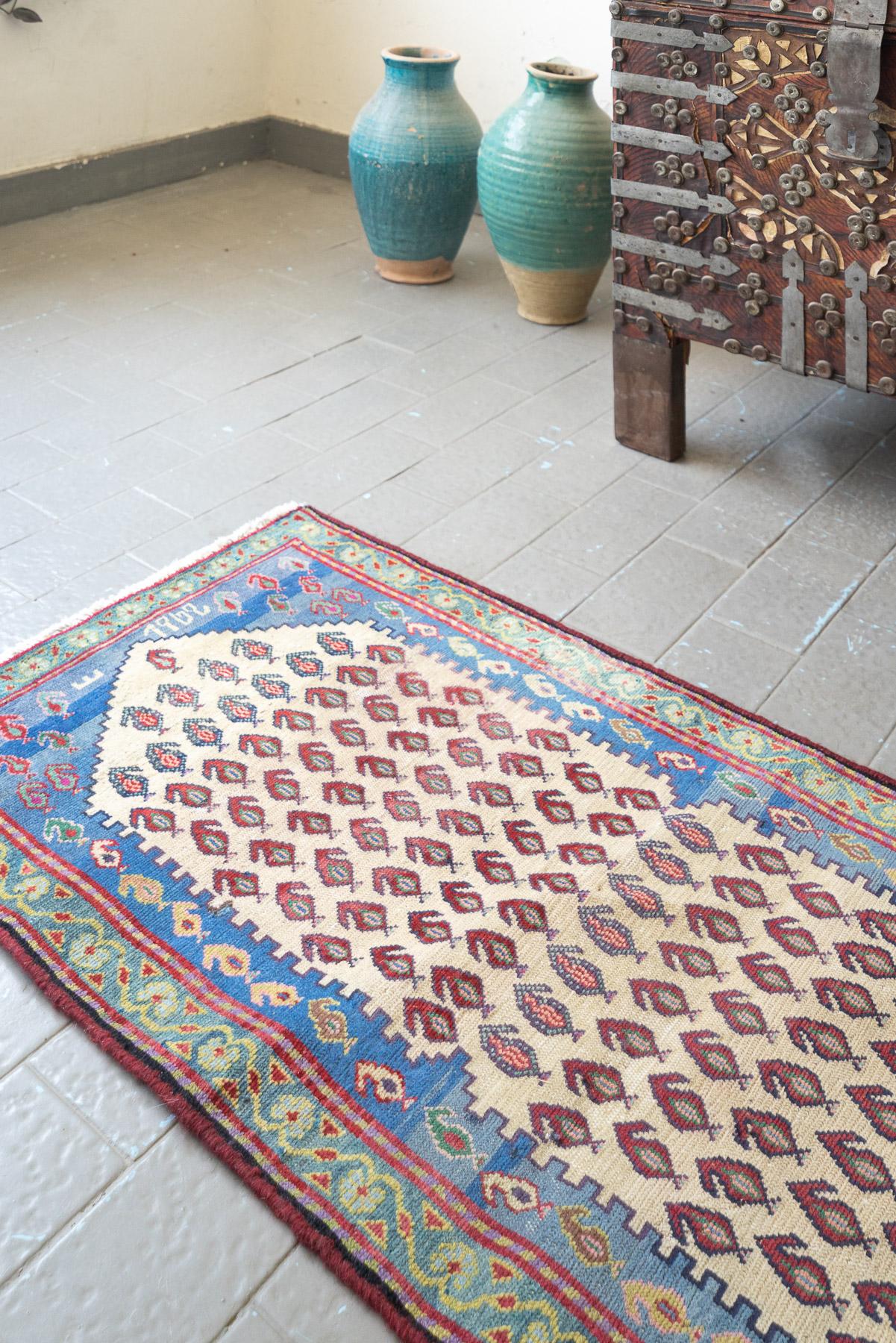 RCA473 Antique Armenian Boteh Soumak Carpet 4