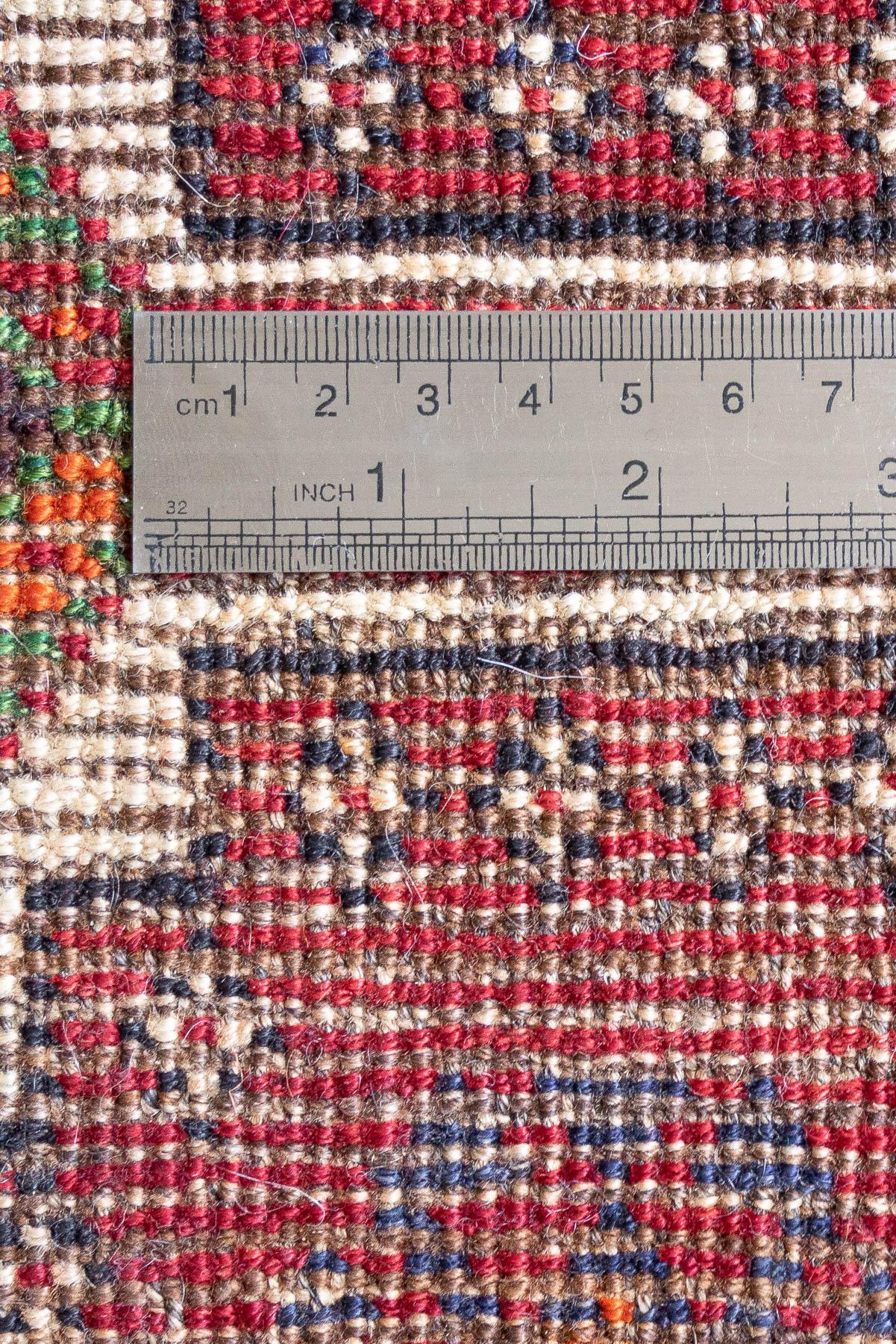 RCA476 Qashqai Luri Tribal Rug With Triple Diamond Medallions Fars Carpet 9