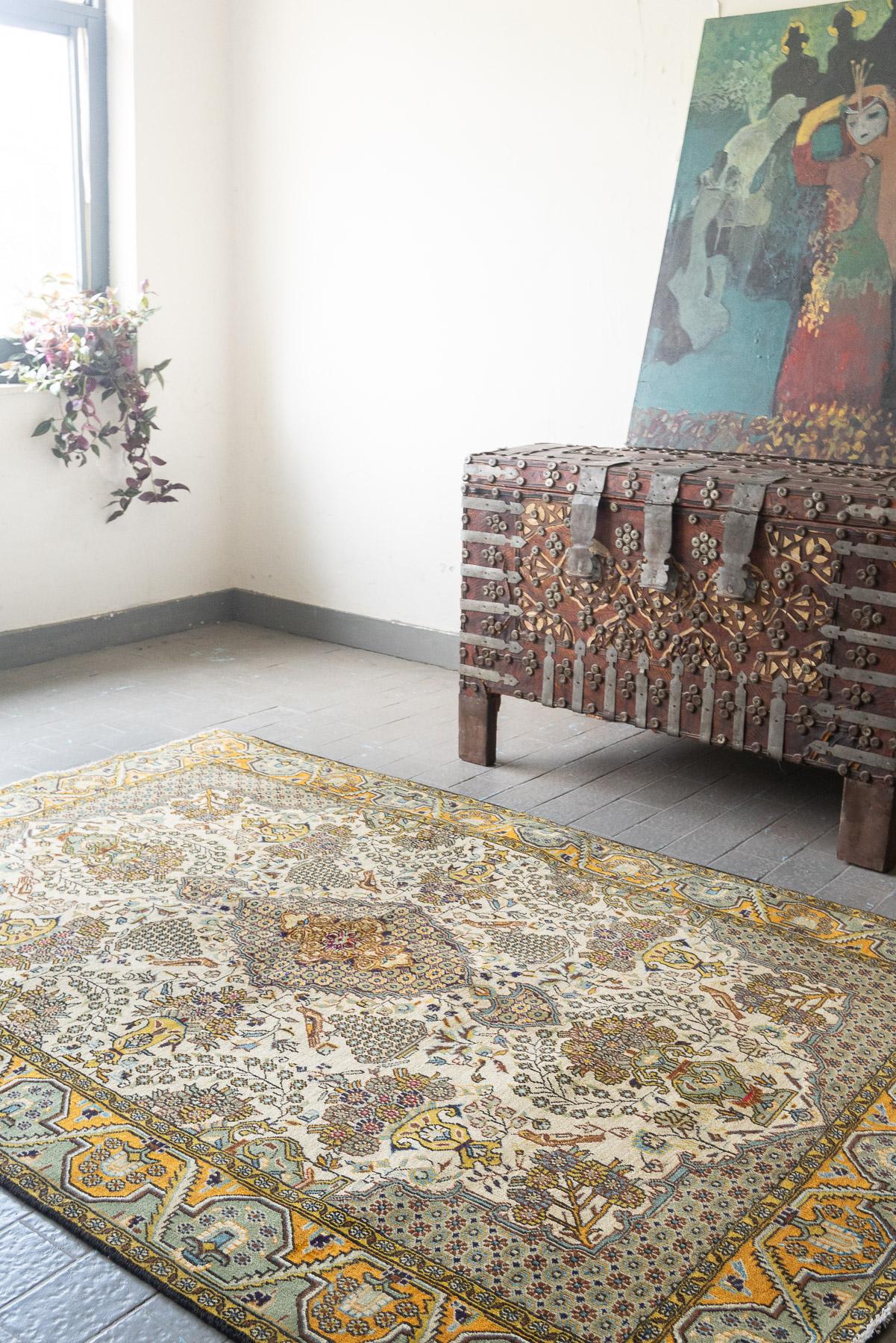 RCA477 Semi Antique Fine Qom Vases Carpet 2