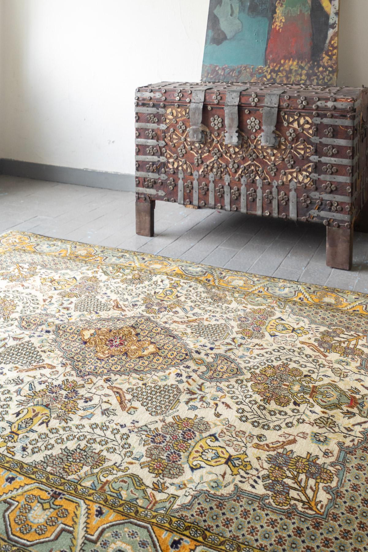 RCA477 Semi Antique Fine Qom Vases Carpet 7