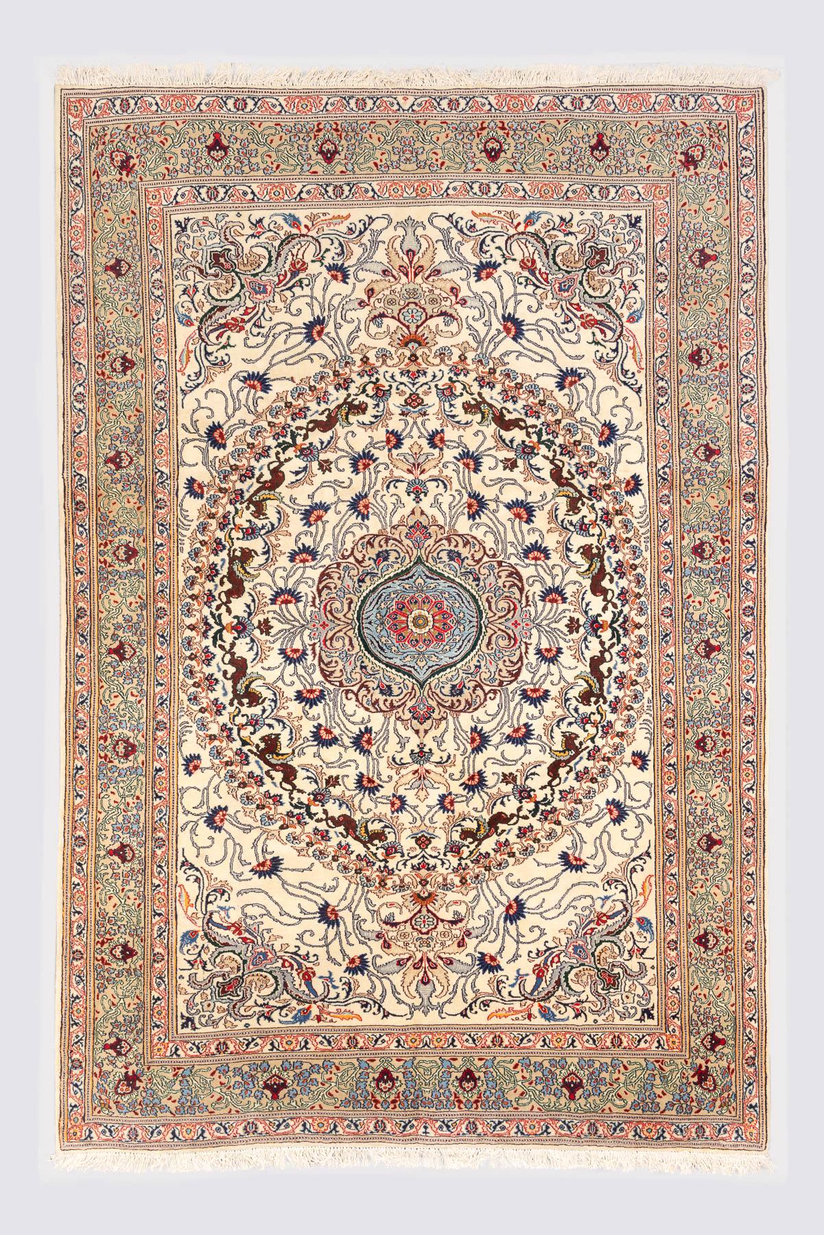 Mashhad Winged Horse Medallion Persian Rug