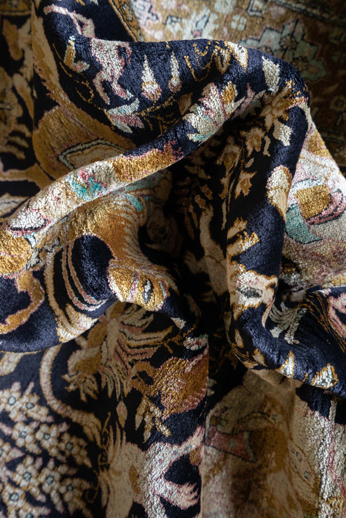 RCA502 Fine Semi Antique Silk Shekargah Carpet 10
