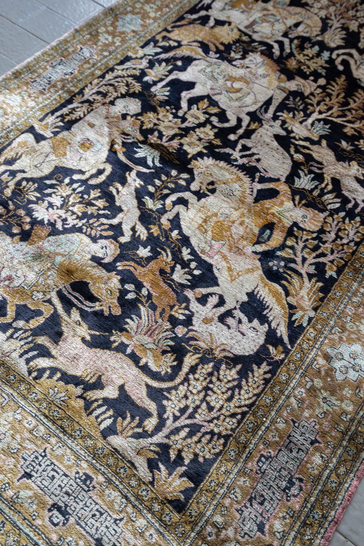 RCA502 Fine Semi Antique Silk Shekargah Carpet 7
