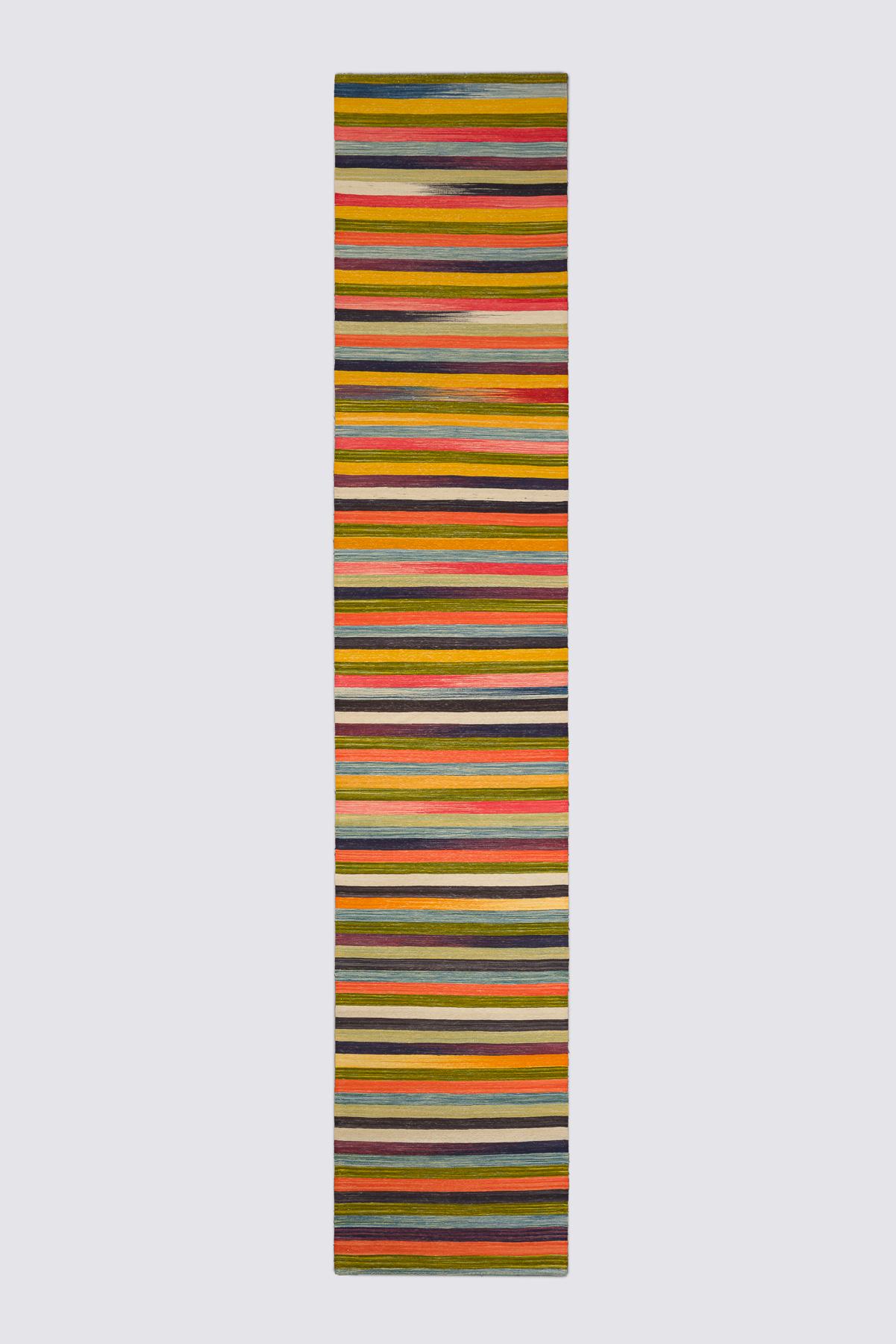 Mazandaran Minimalist Stripes Kilim Runner