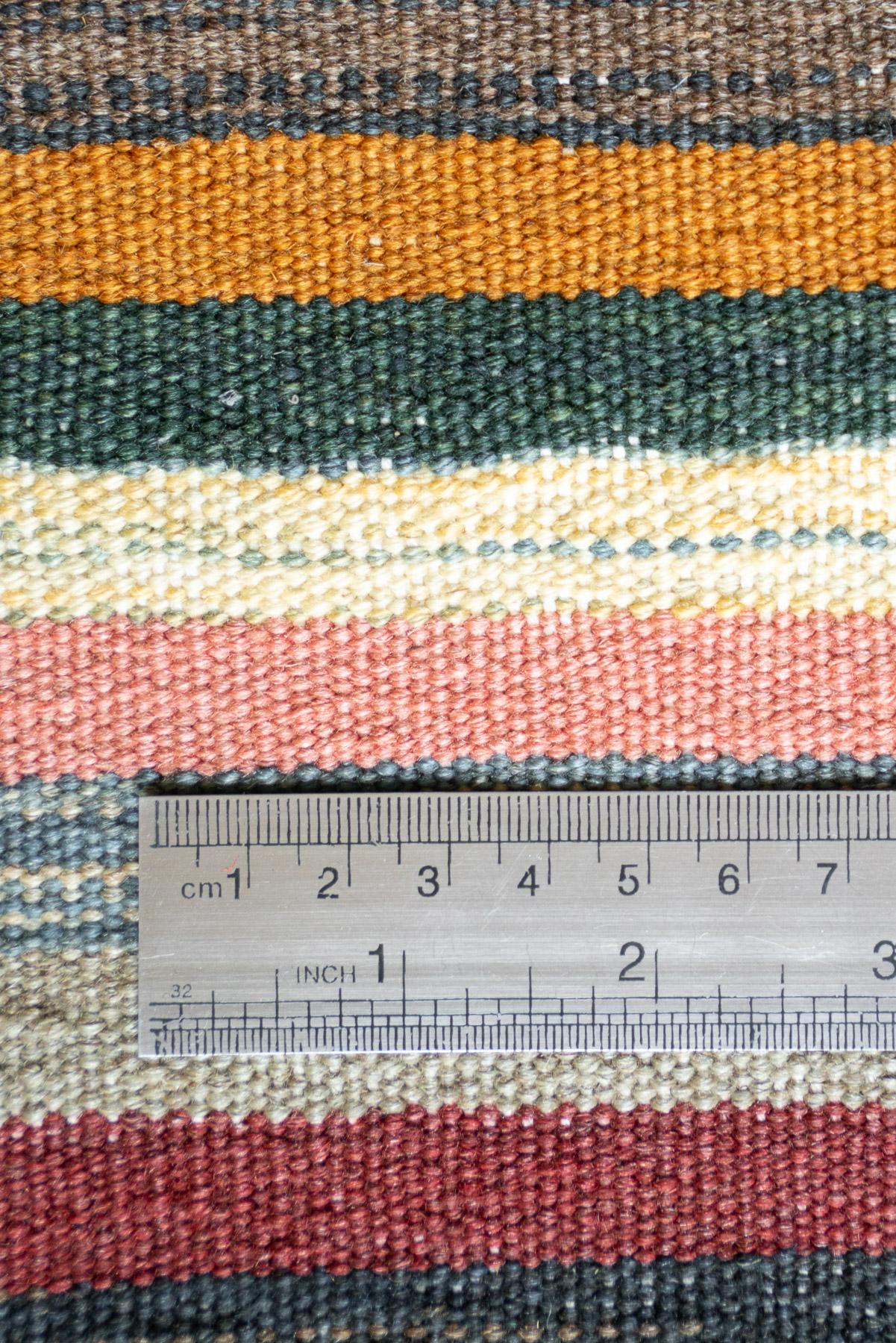 RK245 Contemporary Fine Mazandaran Minimalist Stripes Kilim 8