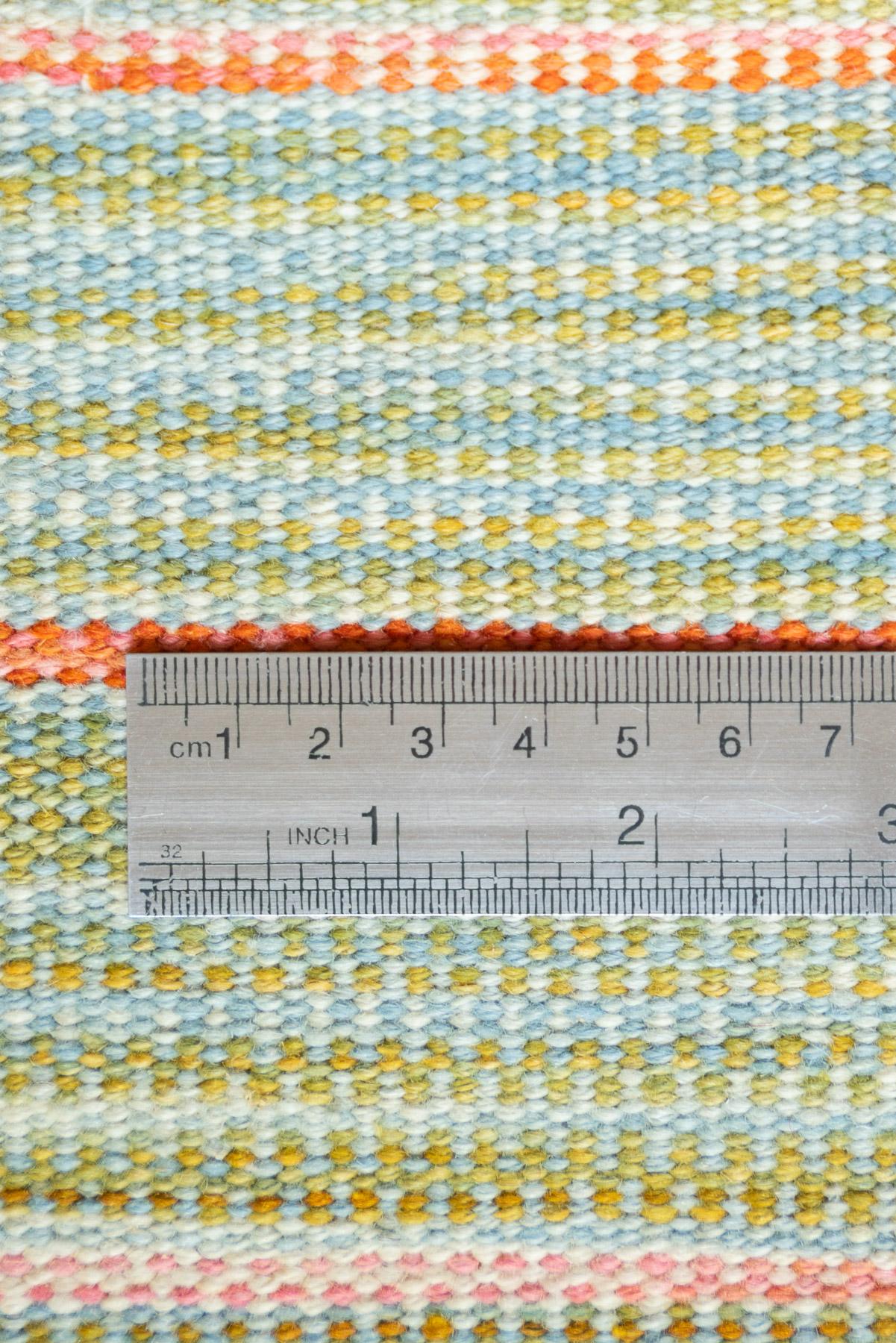 RK246 Contemporary Fine Mazandaran Minimalist Yellow Green Kilim 4