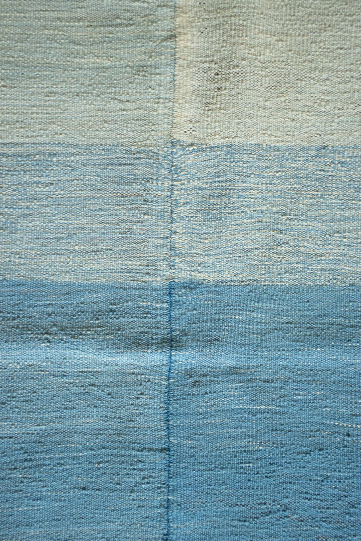 RK247 Contemporary Fine Mazandaran Minimalist Ocean Kilim 3