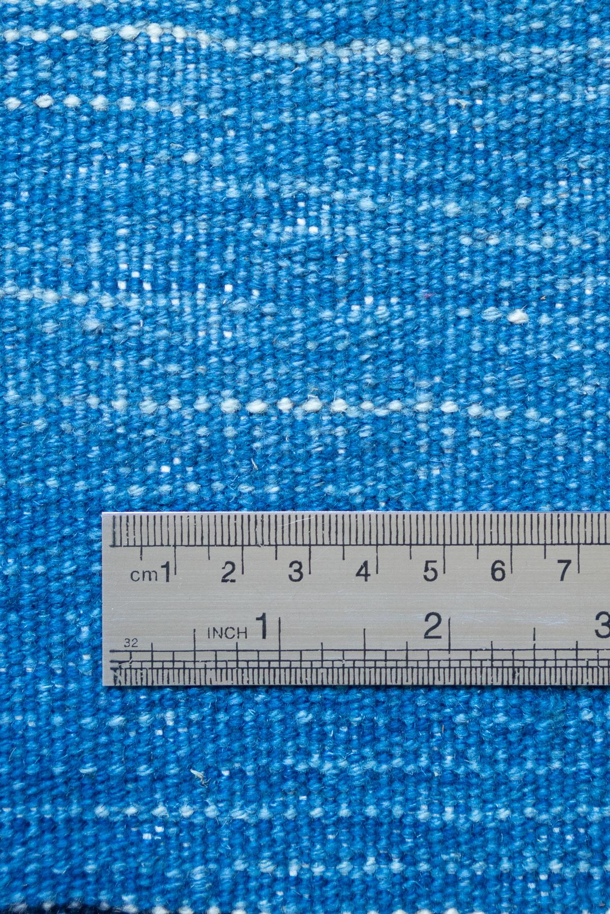 RK250 Contemporary Fine Mazandaran Minimalist Blue Fields Kilim 8