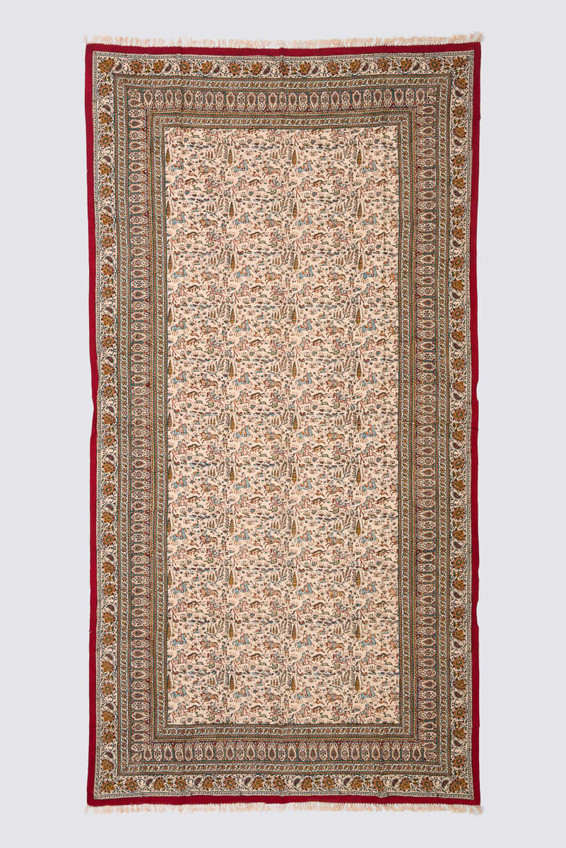 Qalamkar Block Print Polo Traditional Colors - 160*300