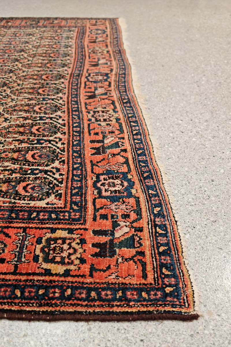 Antique Persian Senneh Rug, Boteh Field, c. 1890s to 1910s